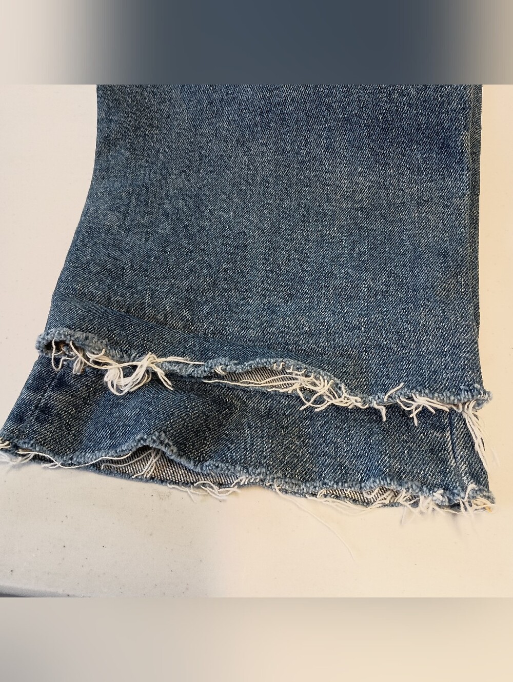 Driftwood Patchwork Jeans Womens 26 Blue Royce Crop Raw Hem Cuff Straight Floral - Picture 7 of 11